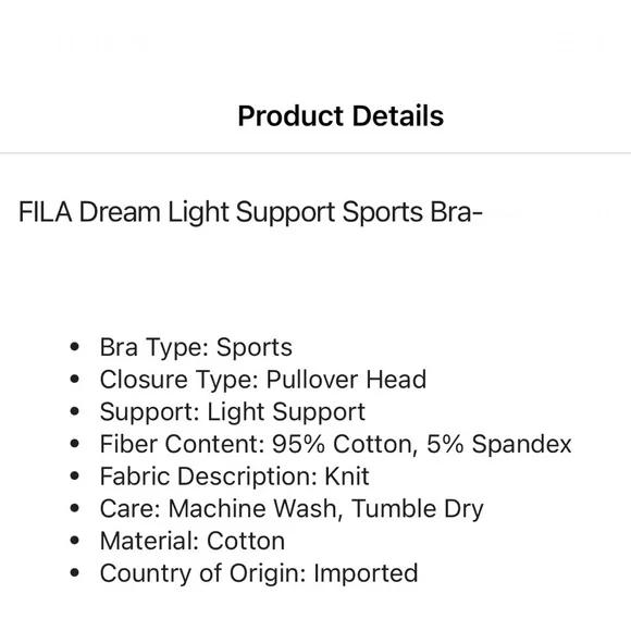 FILA Women’s Dark Raspberry Dream Cotton Light Support Sports Bra Size M L XL - Picture 2 of 10